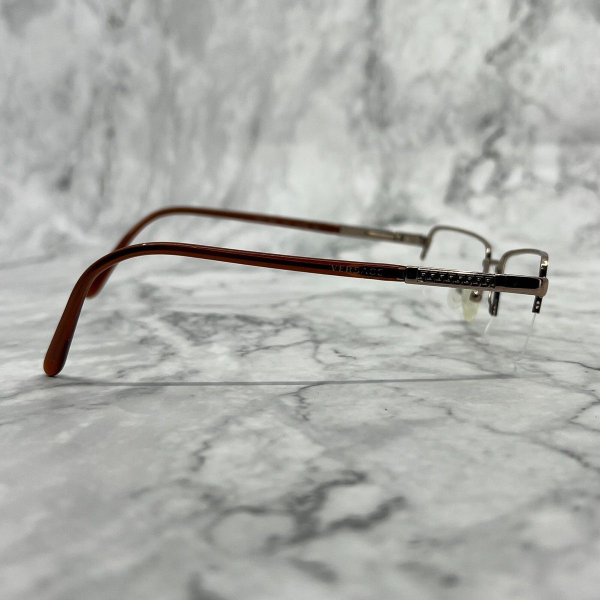 Versace Eyeglasses MOD 1066 1053 Brown Gold Rectangular 50-18-135 Versace VE1066-1053 Eyeglass Frame 50mm at Amazon Women main image 4
