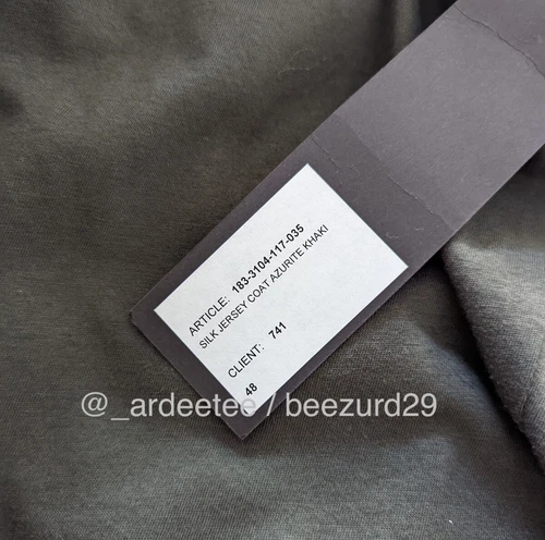 *NWT* HAIDER ACKERMANN AZURITE SILK JERSEY LONG COAT $3,000 (GREEN/KHAKI 48) image 10