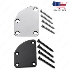 4 Holes Contoured Heel Neck Plate with Screws For Strat Tele Guitar Bass