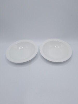 Corning ''White Narrow Rim Pyroceram'' 7 Inch Rimmed Soup Bowl-Set of 2