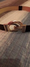 Chicos Genuine Leather Black Adjustable Belt