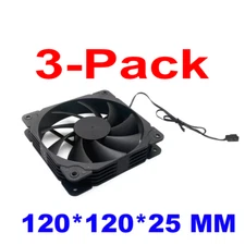 CoolerOne 120x120x25mm Computer Case Fan 3-Pin 62 CFM Quiet 3-Pack