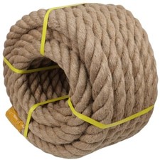 Twisted Manila Rope Natural Jute Rope 2 Inch x 25 Feet Heavy Duty Hemp Rope...