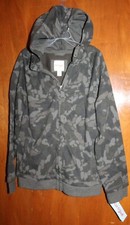CAT  JACK Boys' Sz 8-10 HOODIE SWEATSHIRT camouflage; zip-up New w/ Tags