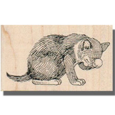 Mounted Rubber Stamp, Cat With Paw, Kitty,Cat Stamp,Animal,Pet,Cats,Face,Clean