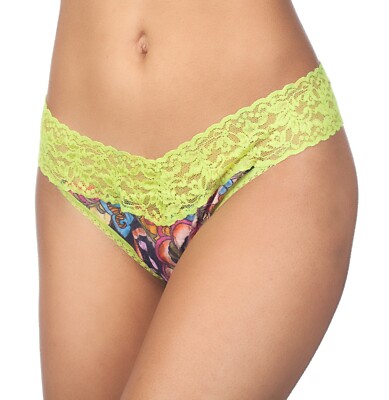 Hanky Panky Stretch Lace Signature Original Thong, Bohemian O/S Lime