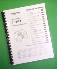 Owners Manual for Olympus E-M1 EM1 Camera 185 Pages W/Clear Covers