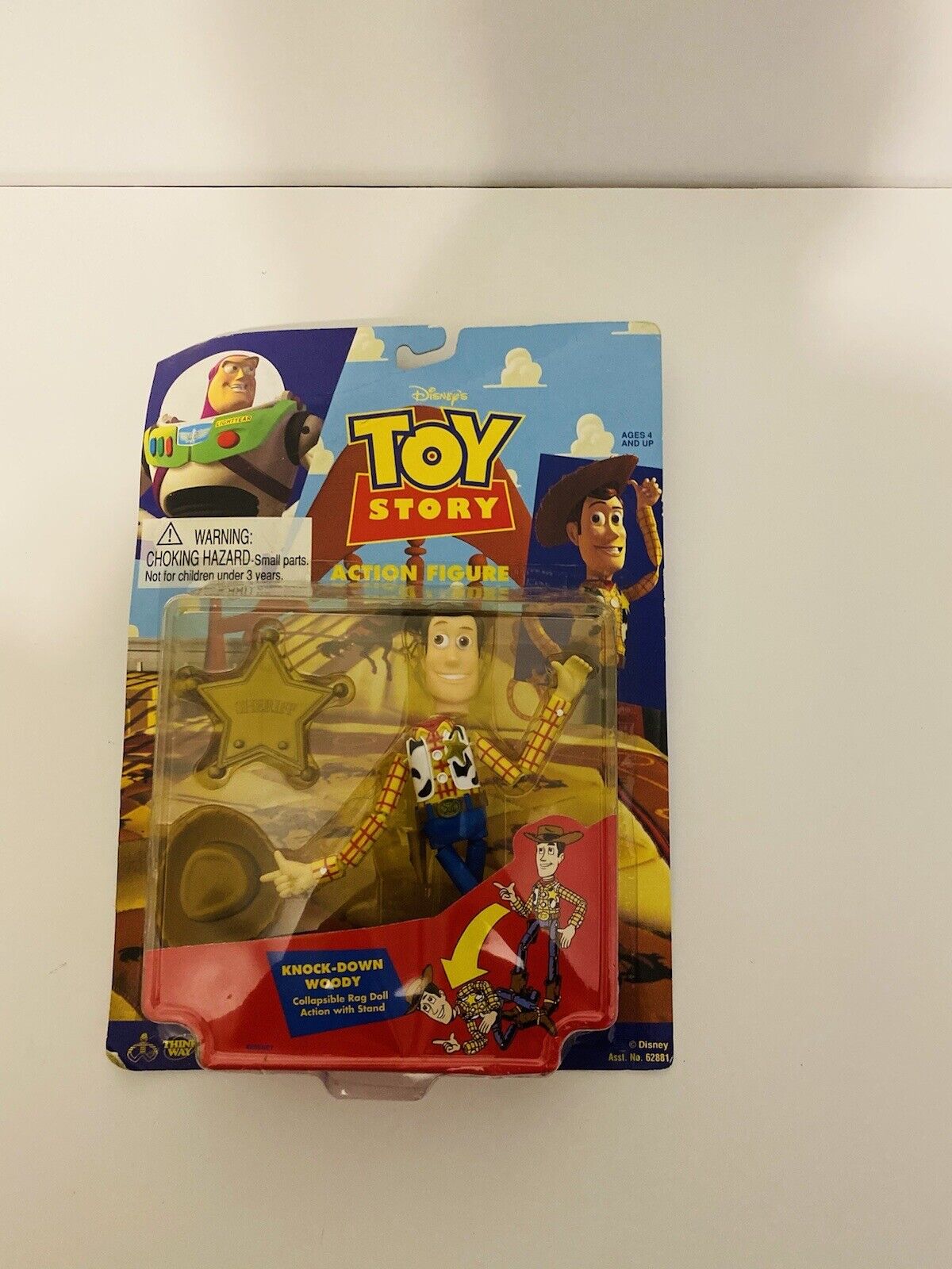 Toy Story Knock-Down Woody Action Figure Think Way Toy Disney Pixar 1995