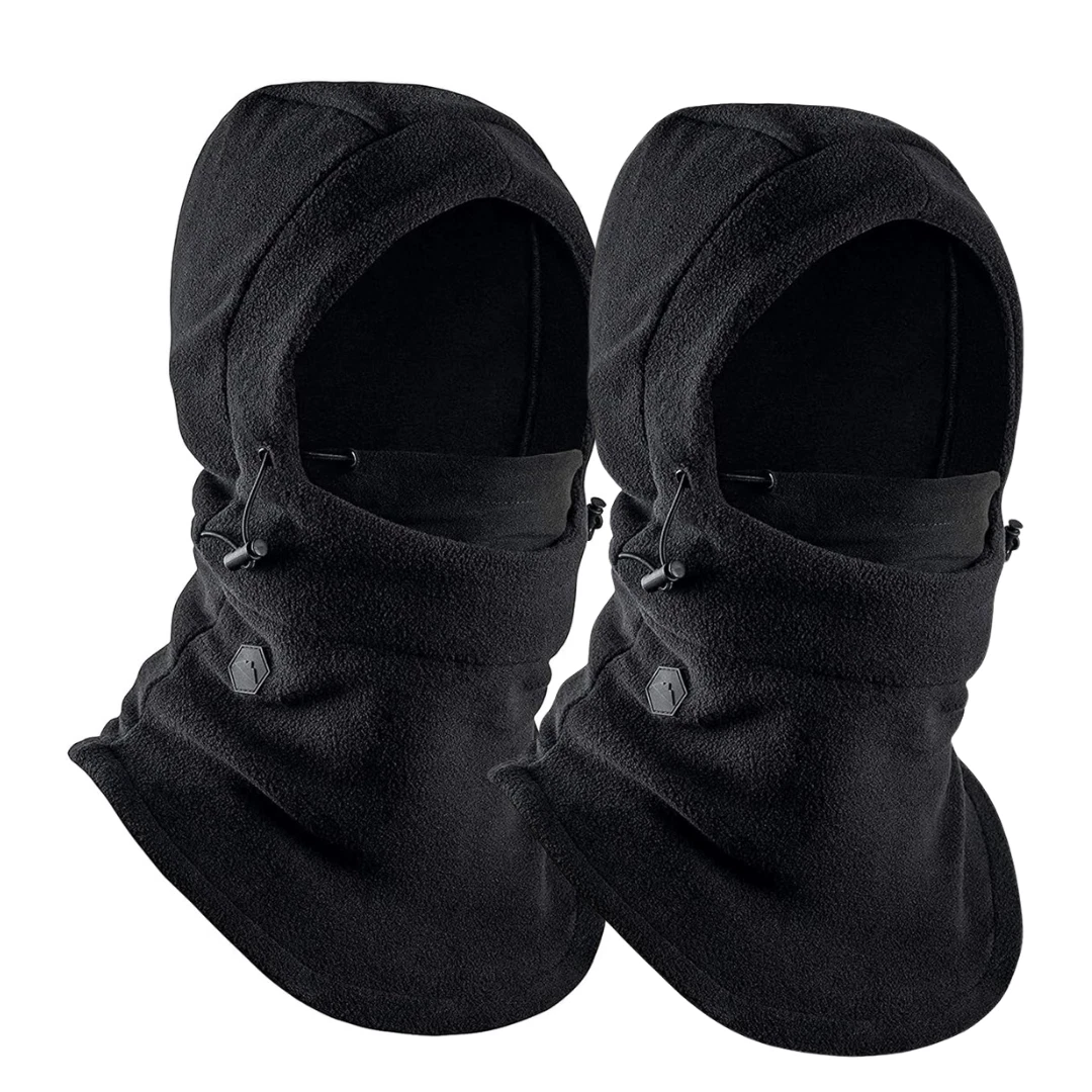 Lot of 2 Fleece Balaclava Ski Masks – Windproof, Super Cold Weather Face Cover