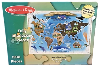Melissa & Doug 1500 Piece Map of The World 24x33 Jigsaw Puzzle - Image 1 of 3