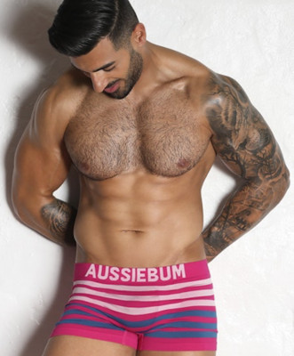 Aussiebum BODYSTRETCH Boxer PINK WHITE ROYAL Designed in Australia ''Small''
