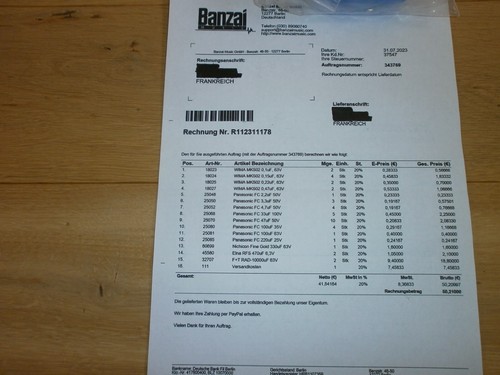 Kit De Recapage Marantz 1060 Avec Condensateurs ELNA, NICHICON, F&T