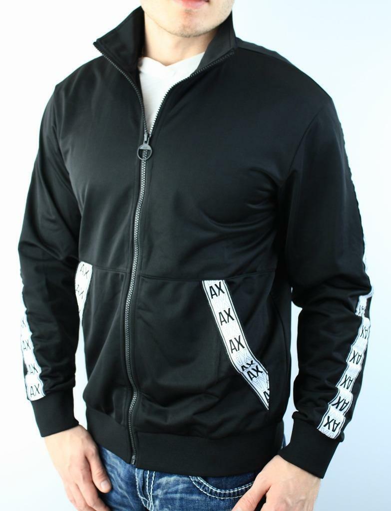 Armani Exchange A|X Mens Full Zip Up Track Jacket Sweatshirt Armani Exchange A|X Mens Full Zip Up Track Jacket Sweatshirt