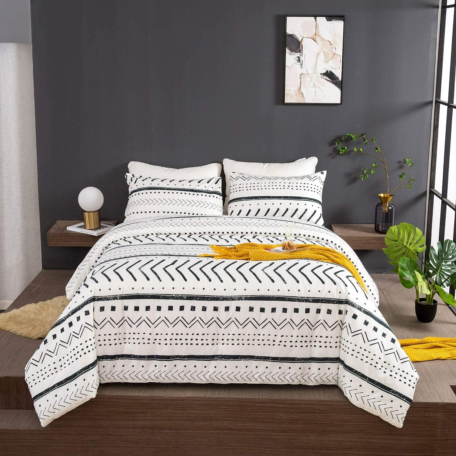Wellboo Black and White Comforter Sets 