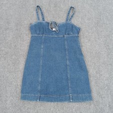 Urban Outfitters Dress Womens Size 2 Blue Denim Mini Form Fitting Sleeveless