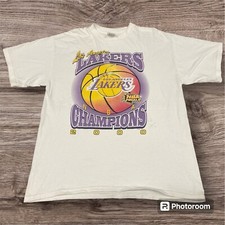 Vintage 2000 Y2K Los Angeles Lakers Champions NBA Finals T-Shirt Size XL Tultex