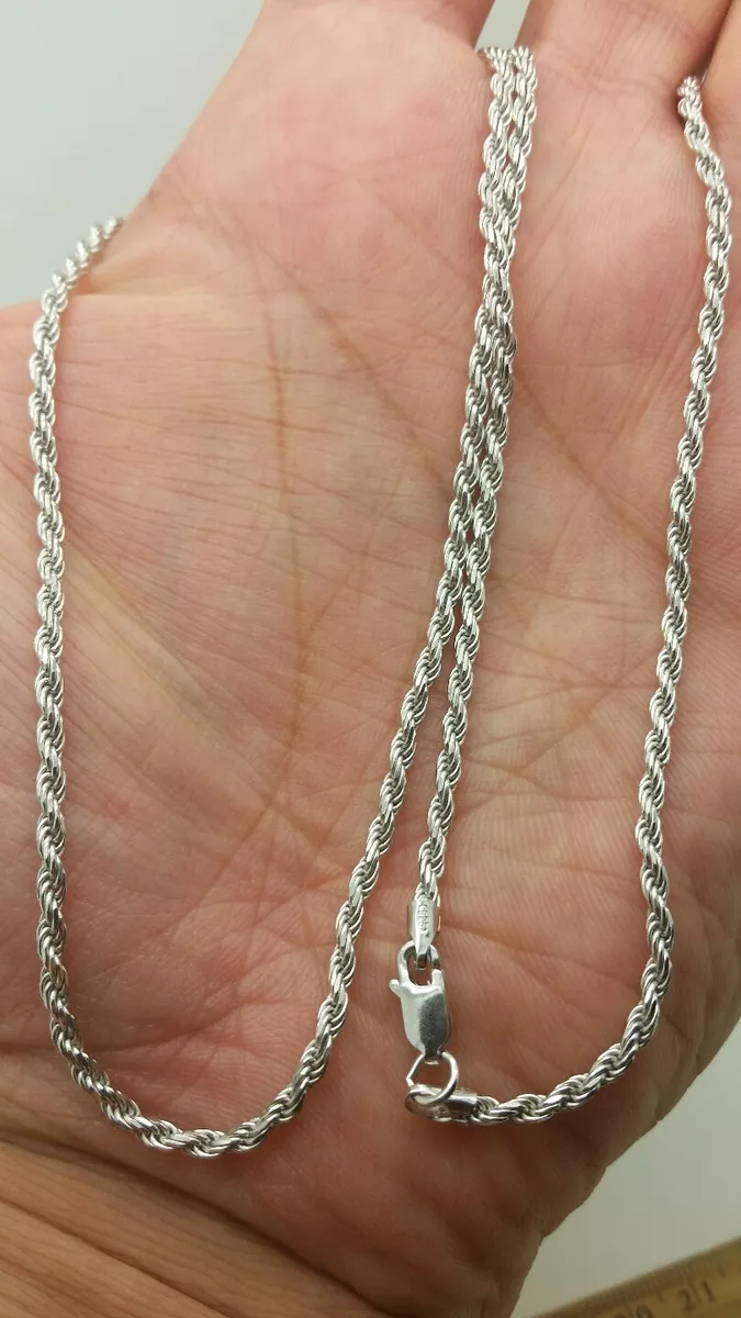 925 Sterling Silver Italian Solid Twist Rope Necklace Chain 2.5mm