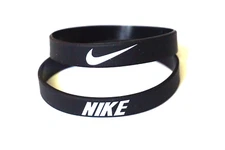 1X Nike Silicone Wristband Bracelet 1/2" Black White New USPS Fast Shipping