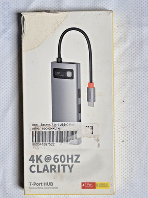 Baseus USB C Hub 7in1 4K 60Hz HDMI 100W PD 3x USB 3.0 SD TF Kartenleser ***NEU**