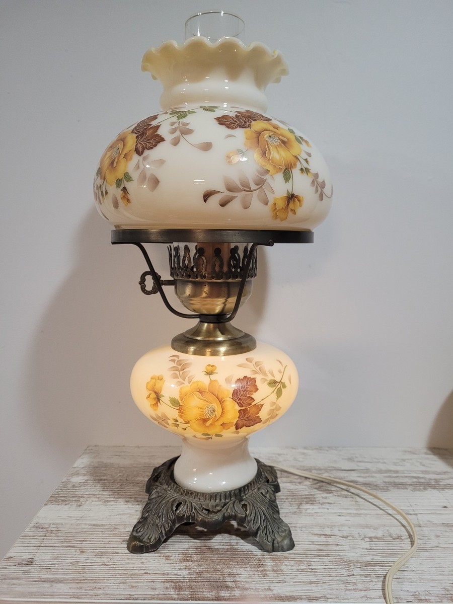 Vintage Hedco 3004 Gone With The Wind Hurricane Lamp Hand Painted