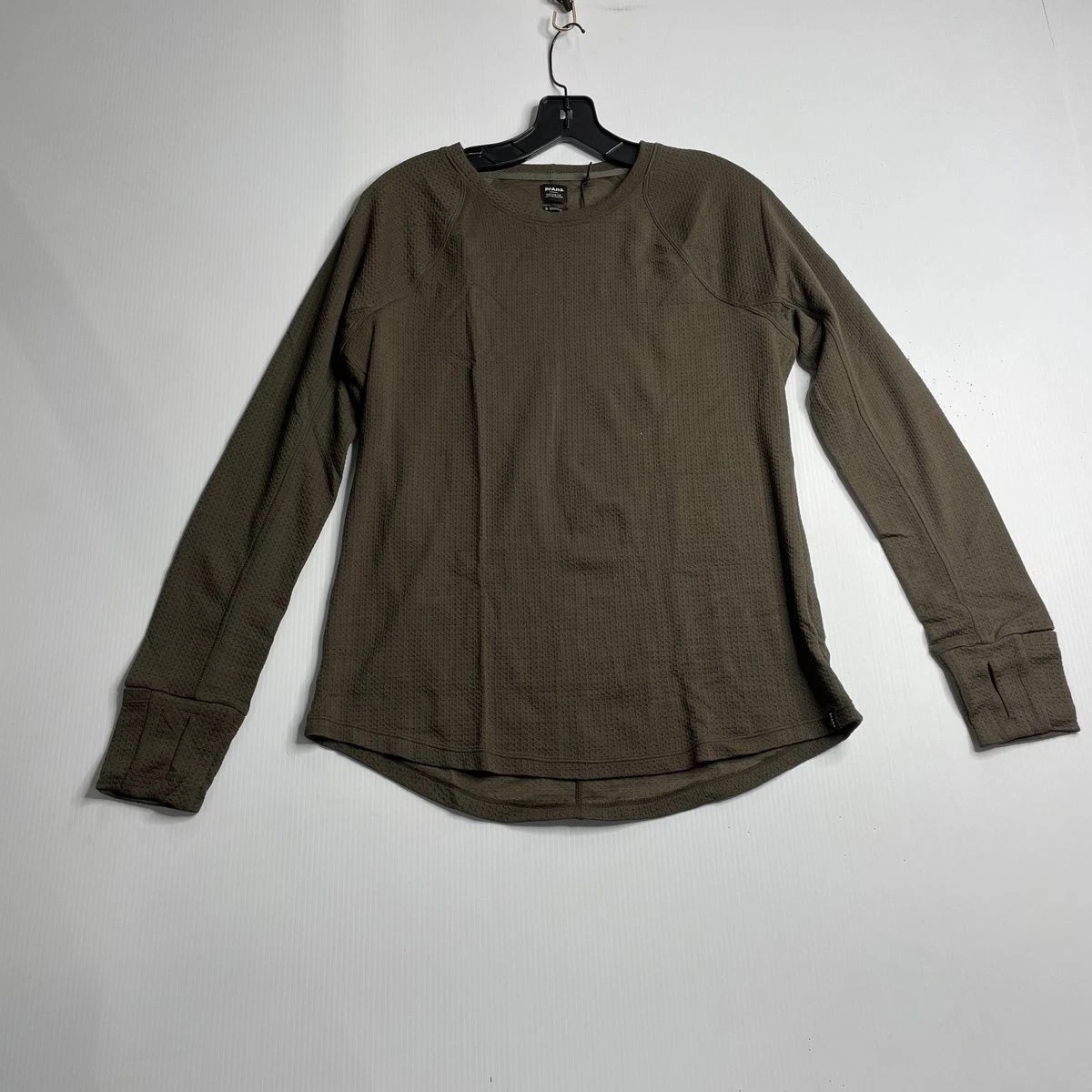PRANA Wensley Crew Neck Base Layer Top Women's Size S Black Olive