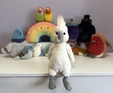 Jellycat Rare Retired Medium Bashful Cockatoo Parrot, V Good Condition, Genuine