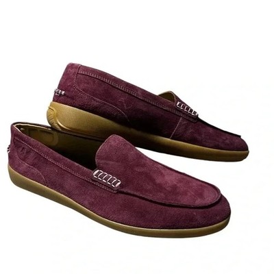 Hush Puppies Finley Loafers Mens 11 Burgundy Suede Slip On  display picture 1