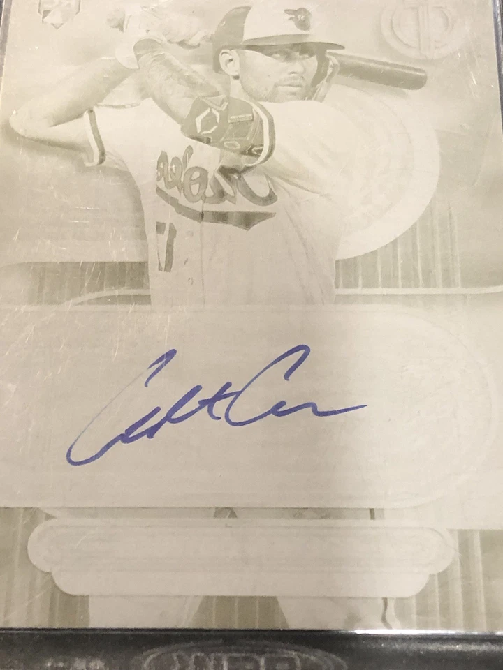 2024 Topps Tribute Colton Cowser 1/1 YELLOW Printing Plate Auto #TA-CC - Image 2 of 4