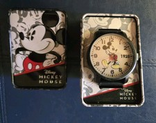 Disney Mickey Mouse Watch 1928 Simulated Brown Leather Band Accutime