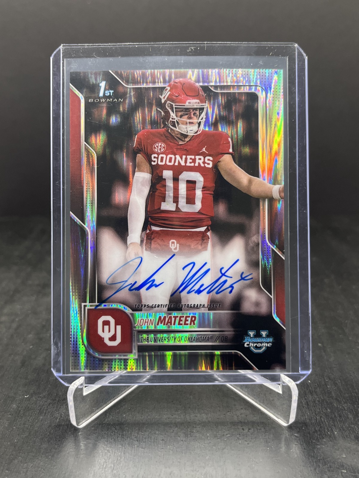 2025 Bowman U Chrome John Mateer 1st Autograph Auto Stealth Refractor #BCA-JM