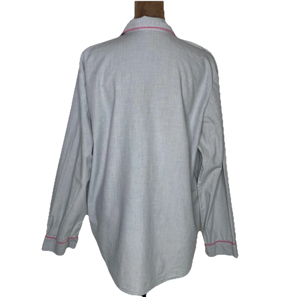 Conjunto de pijama Gap Body para mujer talla grande 100 % algodón gris/rosa ropa de salón cómoda Foto 4 de 4