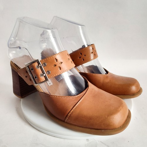 Tommy Hilfiger Mules 6.5 Mary Jane Y2k 90s Leather Block Heels Buckle Square Toe by Tommy Hilfiger, $45 - Photo 2
