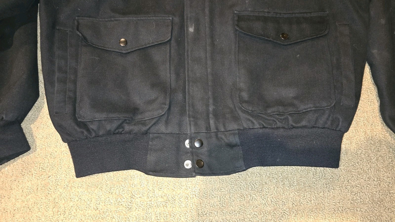 Air Force Coat Jacket back/ front patch L Black t… - image 6