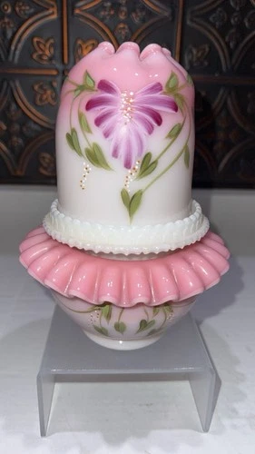 FENTON 3pc FAIRY LAMP HONOR COLLECTION ROSALENE HP BY C SMITH  LTD ED #299/1750