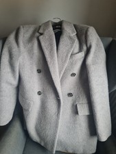 Mango Wollmantel GR M Grau Wolle