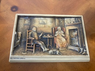 1930's Arthur Osborne Wall Plaque ''The Old Folks at Home'' IVOREX 3D Vintage