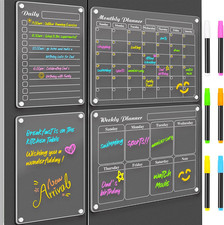 DIYMAG Magnetic Calendar for Refrigerator 4 PCS Dry Erase Whiteboard 15.2"X11.2"