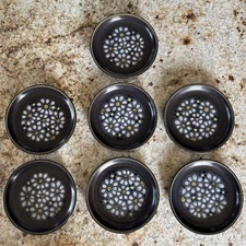 7 Denby-Langley Kismet Blue Daisy Stoneware 6 3/8" Bread Butter Plates Exquisite