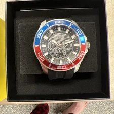 INVICTA PRO DIVER IMPACT BLACK  DIAL SILVER RED & BLUE  CASE 35740  50mm  NEW
