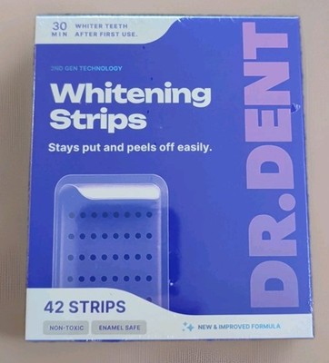 DR.DENT Purple Whitening Strips Peroxide Free Gentle Teeth Whitening   42 Ct