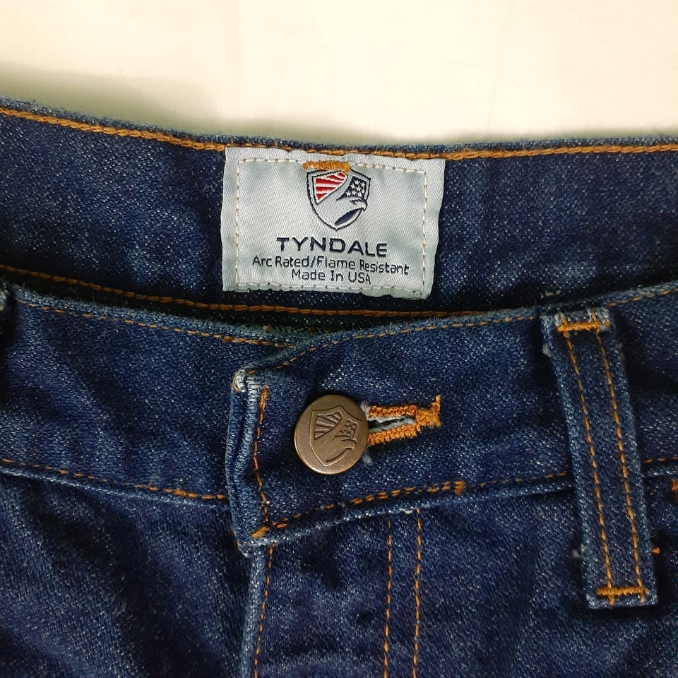 Pantalones de mezclilla Tyndale FR 2112 CAT 2 para hombre 34x32 azul perimetral protector contra insectos 5 bolsillos Foto 2 de 4