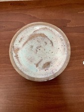 Vintage Studio Pottery Stoneware Plate Celadon Glaze 7.25 MCM