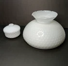 Vintage Hobnail Lamp Shade Milk Glass Ruffled 10" Fitter w/ Separator Body Part