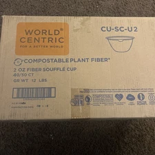 World Centric CUSC2NLFP 2 oz. Paper Fiber Cups - Natural (2000/Carton) New