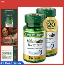 Melatonin 10mg Capsules Sleep Support Vegetarian Gluten Free 120 Count Bottle