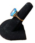 Vintage 14k Gold Topaz Ring Size 6 Oval SwissBlue Stone — photo 2