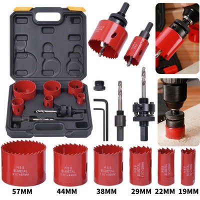 Lochsäge Set Satz HSS Bi-Metall Dosenbohrer Bohrkronen Koffer 19-57mm 11-teilig