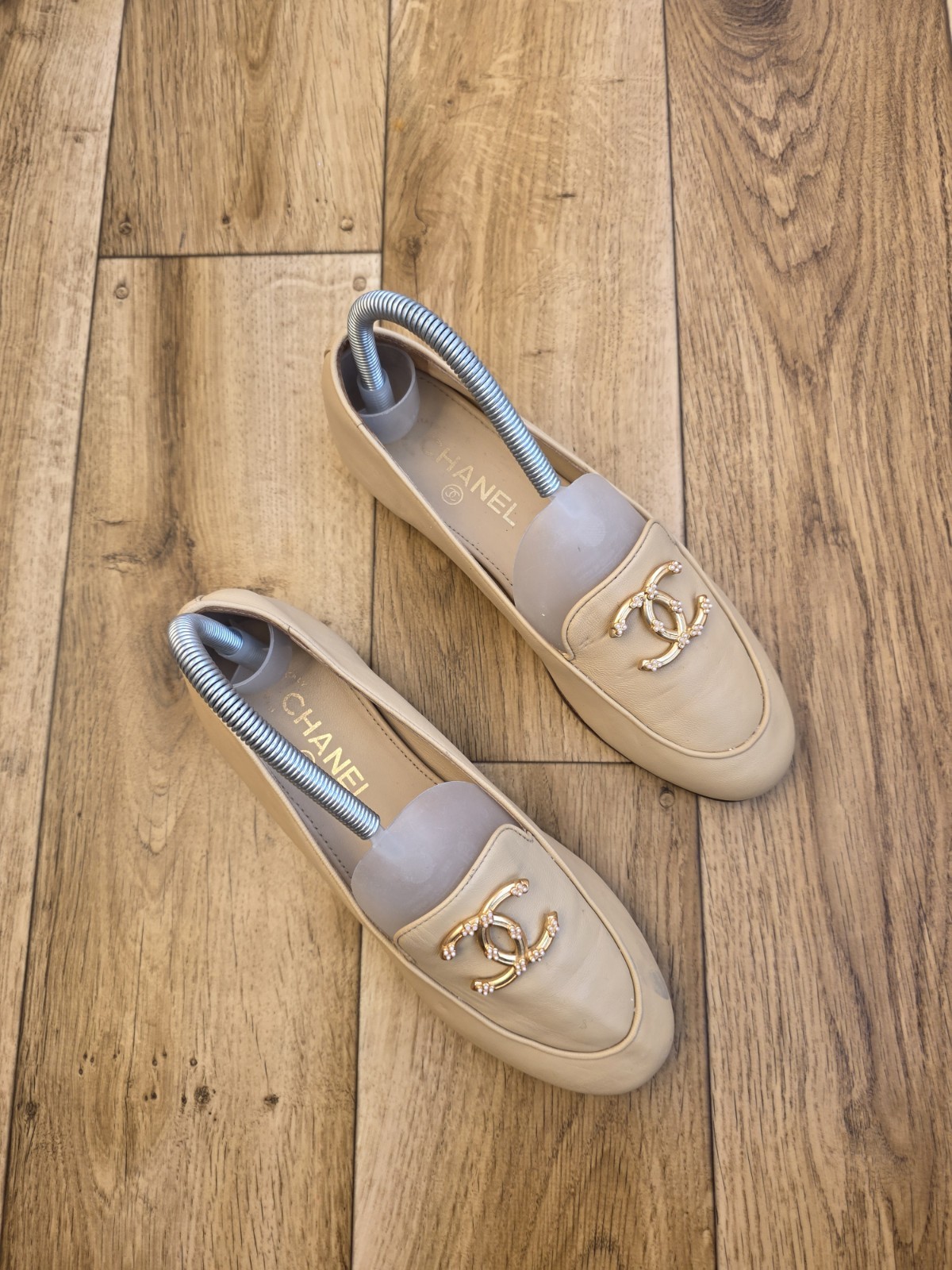 CHANEL INTERLOCKING CC LEATHER BALLET FLATS SIZE 37 EU, 6.5 US, 4 UK  thumbnail 6