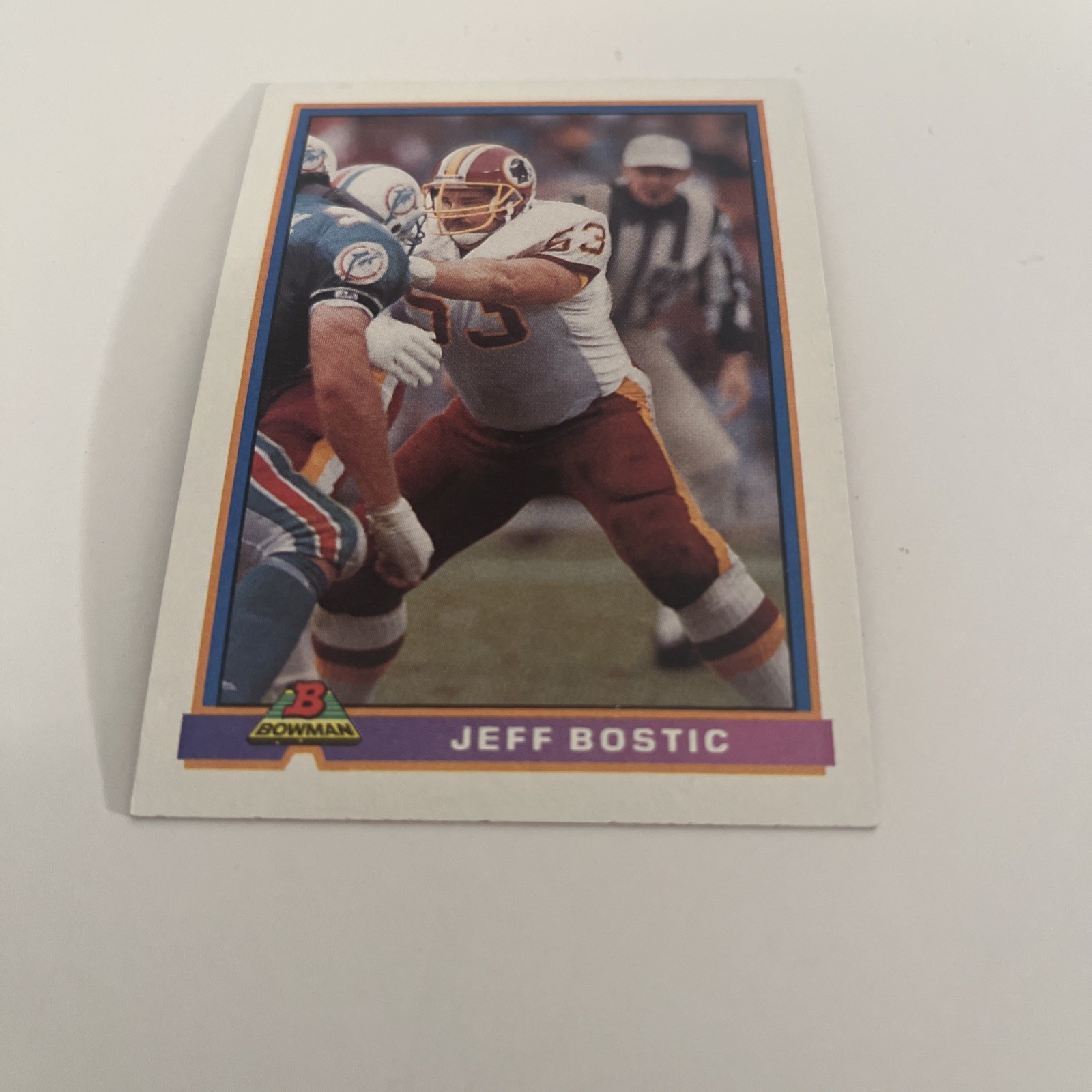 Jeff Bostic, 1991 Bowman, #534, Washington Redskins,