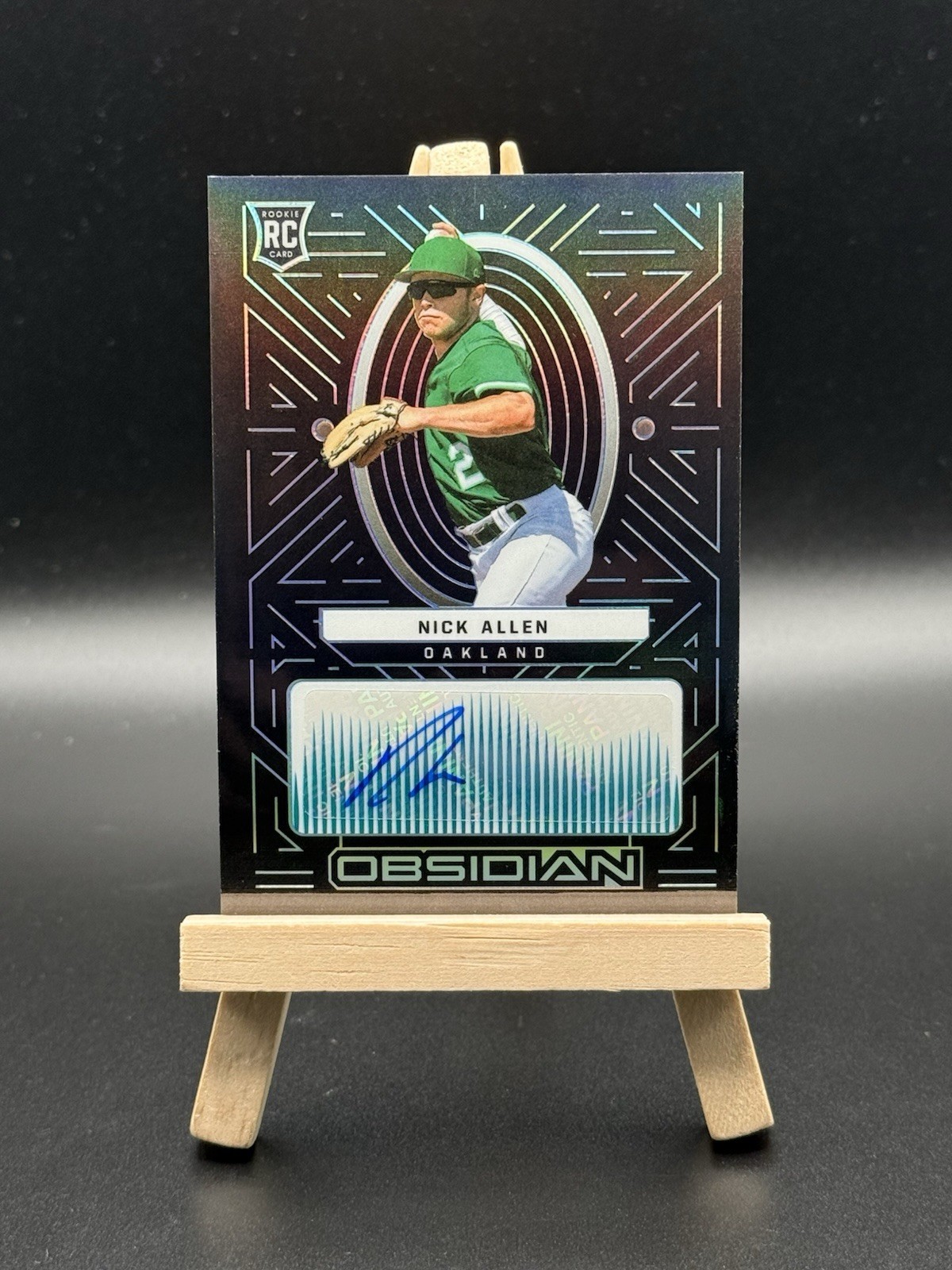 2022 Panini Chronicles Obsidian Nick Allen RC Auto Electric Etch Carolina Blue AU